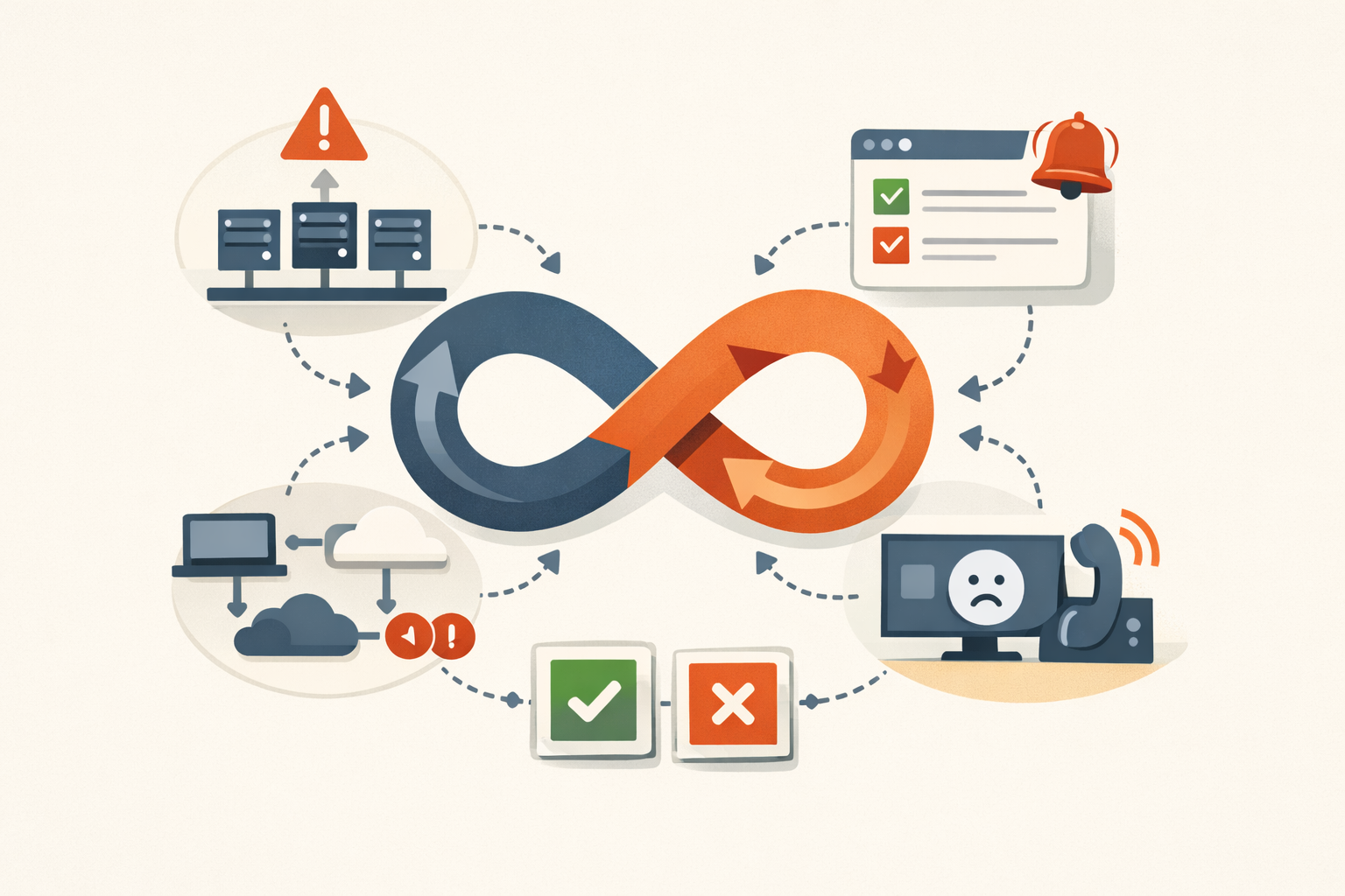 You don't have five reliability problems, you have one loop